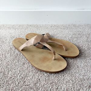 Rebecca Minkoff Eloise Studded Leather Thong Sandals Beige 9